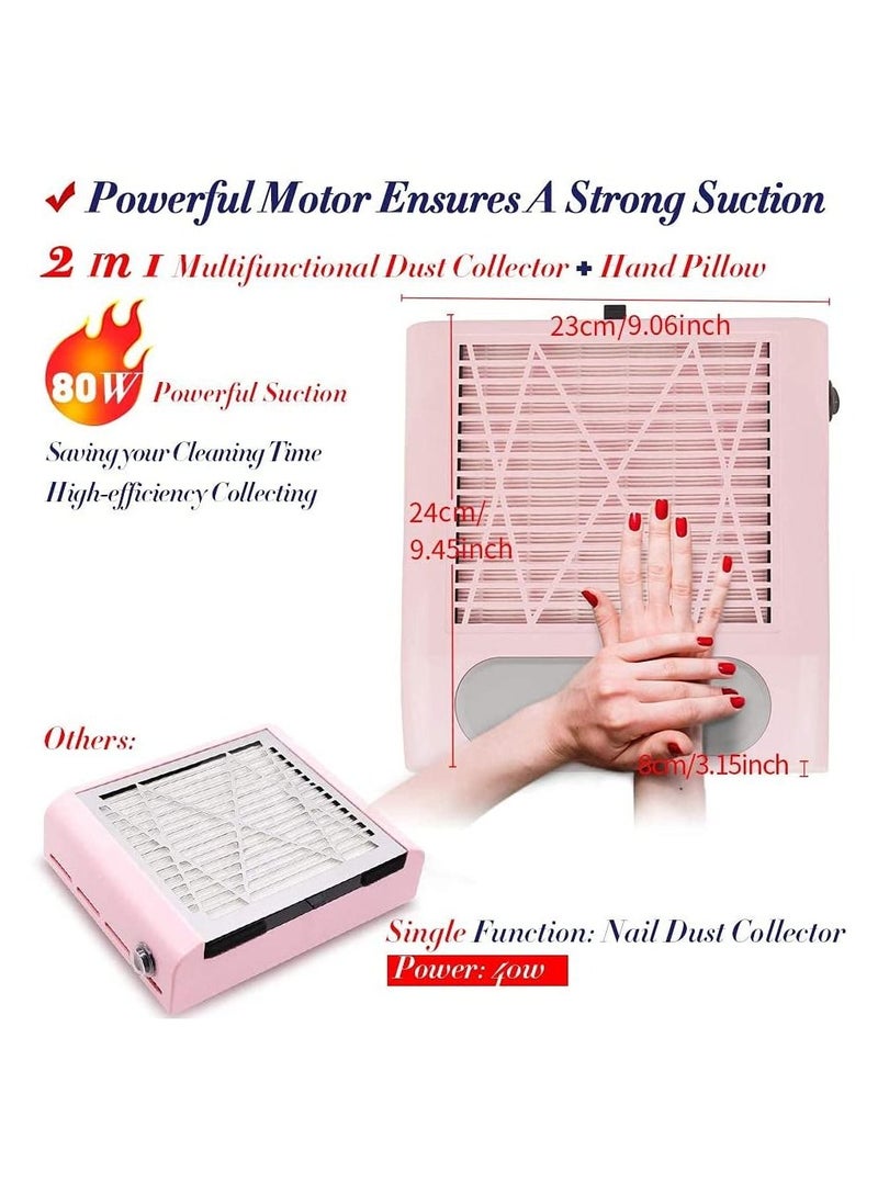 SYOSI 80W Powerful Suction Nail Dust Cleaner for Dip Powder Acrylic Polygel Nails-Electric Nails Filter for Manicure Pedicure When Using the Nail Drill Nail File Buffer - Image 2