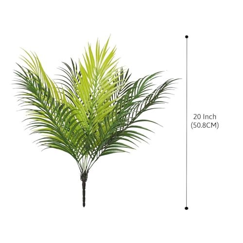 PulGos Areca Artificial Plants Without Pot| 50 cm Tall, 9 Branches in Light Green Artificial Flora | Elegant Faux Flora for Interior, Home, and Office Decor | Stylish Ornamental shrubs for Any Space - Image 3