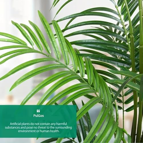 PulGos Areca Artificial Plants Without Pot| 50 cm Tall, 9 Branches in Light Green Artificial Flora | Elegant Faux Flora for Interior, Home, and Office Decor | Stylish Ornamental shrubs for Any Space - Image 2
