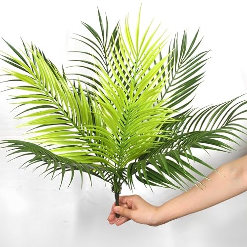 PulGos Areca Artificial Plants Without Pot| 50 cm Tall, 9 Branches in Light Green Artificial Flora | Elegant Faux Flora for Interior, Home, and Office Decor | Stylish Ornamental shrubs for Any Space - Image 1
