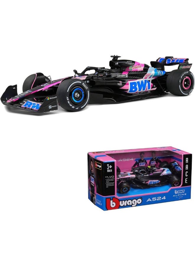 Bburago Race BWT Alpine F1 Team A524 #31 Esteban Ocon Die-cast Car (1:43, Pink/Black) - Image 2