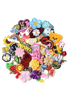 Peachjoy Patches for Clothing, 60 PCS Embroidered Iron On Patches DIY Accessories, Random Assorted Decorative Patches , Cute Sewing Applique for Jackets, Hats, Backpacks, Jeans, 60 Pieces Package  - Image 1