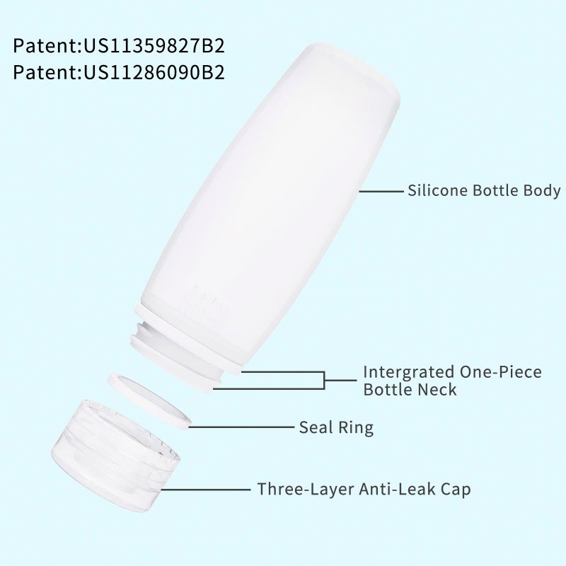 Craftend Silicone Travel Bottles for Toiletries TSA Approved Travel Size Containers Set 4 Pack Portable Leak Proof Refillable Cosmetic Squeeze Bottles Shampoo Hair Conditioner Body Lotion Bath Shower Gel - Image 2