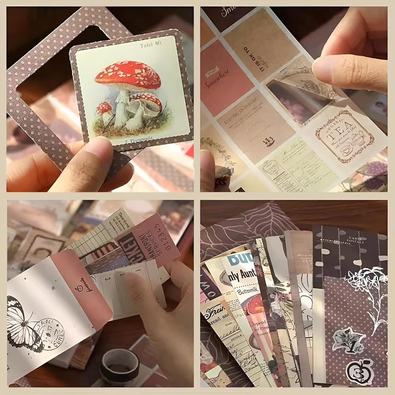 BONDWET BONDWET 346pcs Journal Supplies Kit Vintage Scrapbook Stickers Pack Art Journal Kit Bullet Junk Journal Planners DIY Decoration Paper Stickers Craft Kits Notebook Album Aesthetic Tape Vintage  - Image 3