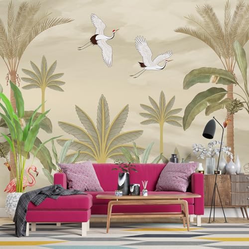PAPER PLANE DESIGN Exquisite Tropical Leaves and Nature Wall Mural Wallpaper. Full Wall Coverage. (Ds-13) (6 X 8 FEET, Vinyl-SELF Adhesive) - Image 1