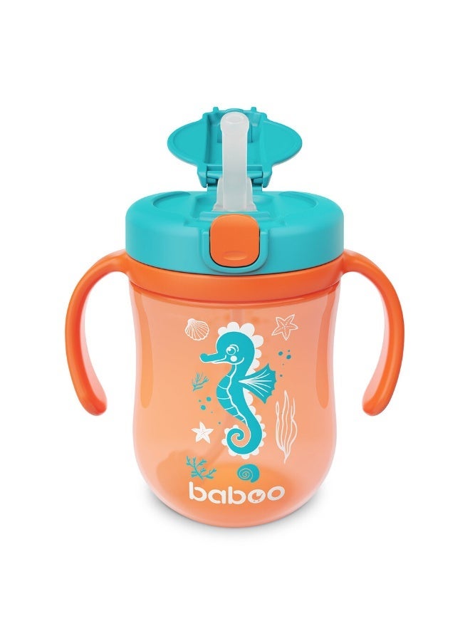 Baboo كوب مع شفاطة سيليكون وكرات وزن - برتقالي - 300 مل - 9 أشهر وما فوق - Image 3