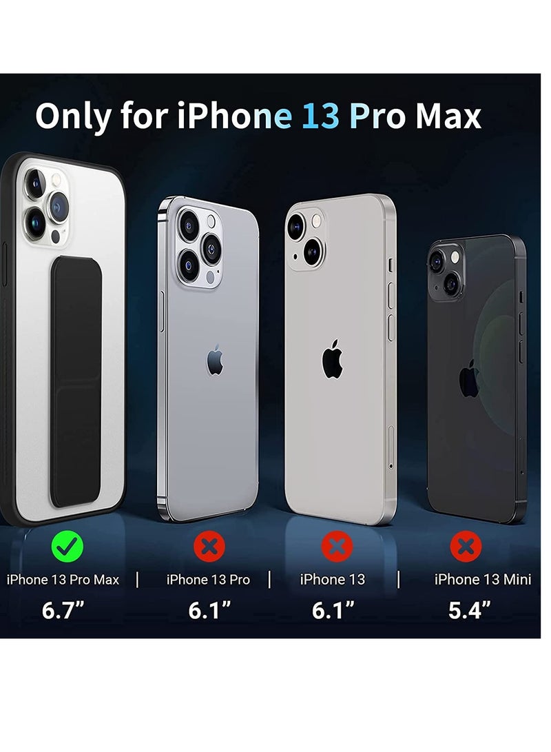 ELTRAZONE iPhone 13 Pro Max Case Cover, Matte Stand Foldable Kickstand Hand Grip Frosted Holder Phone Cover for 13 Pro Max 6.7 inch(Black) - Image 2