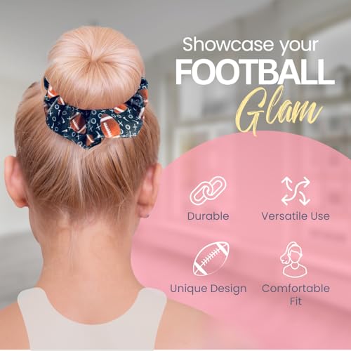 Infinity Collection Football Hair Accessories, Premium Velvet Football Scrunchie, Football Gift for Women, Teens and Girls - Image 3