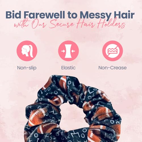 Infinity Collection Football Hair Accessories, Premium Velvet Football Scrunchie, Football Gift for Women, Teens and Girls - Image 4