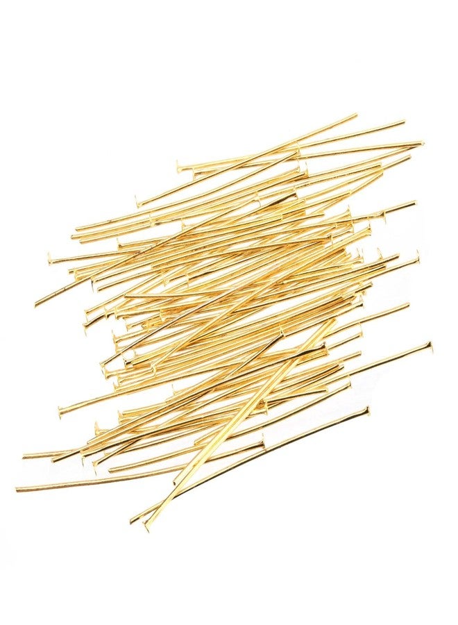 PINGEUI 1000 Pieces Gold Flat Head Pins 2 Inch Straight Eye Pins Jewelry Making, Metal Jewelry Making Pin DIY Heads for Craft Earring, Bracelet, Necklace, Pendant - Image 4