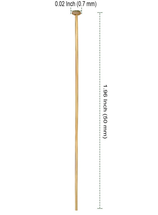 PINGEUI 1000 Pieces Gold Flat Head Pins 2 Inch Straight Eye Pins Jewelry Making, Metal Jewelry Making Pin DIY Heads for Craft Earring, Bracelet, Necklace, Pendant - Image 2