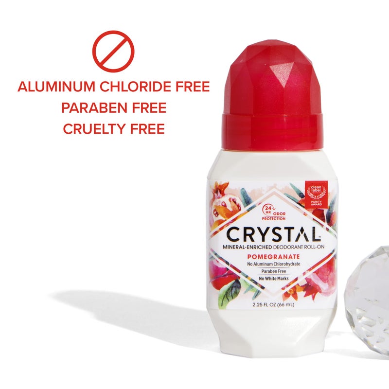CRYSTAL ESSENCE مزيل عرق كريستال معدني رول أون مع حماية من الروائح لمدة 24 ساعة، رمان، رول أون غير لزج، كلوريد الألمنيوم، 2.25 أونصة سائلة - 3 عبوات - Image 4