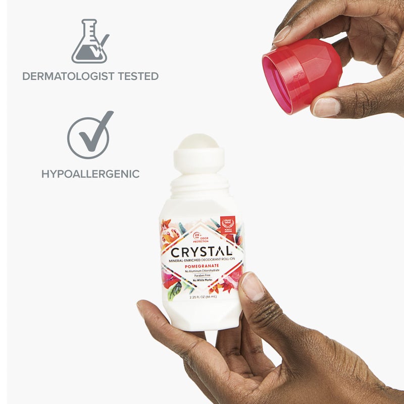 CRYSTAL ESSENCE مزيل عرق كريستال معدني رول أون مع حماية من الروائح لمدة 24 ساعة، رمان، رول أون غير لزج، كلوريد الألمنيوم، 2.25 أونصة سائلة - 3 عبوات - Image 5