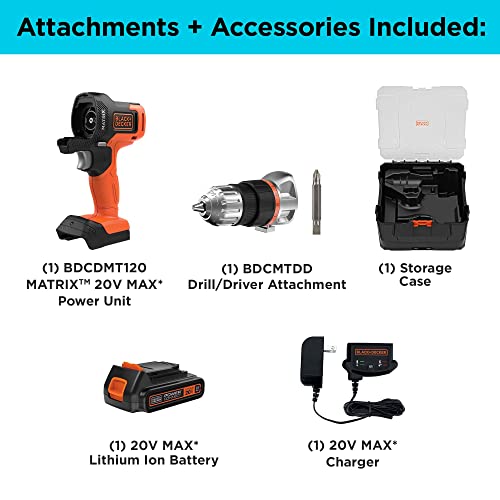 BLACK+DECKER BLACK+DECKER MATRIX 20V MAX* Drill Kit with Storage Case (BDCDMT120CSTFF) - Image 2