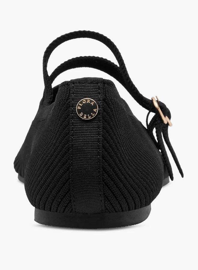 فلورا بيلا من شو إكسبرس Women's Textured Ballerina Shoes with Buckle Closure