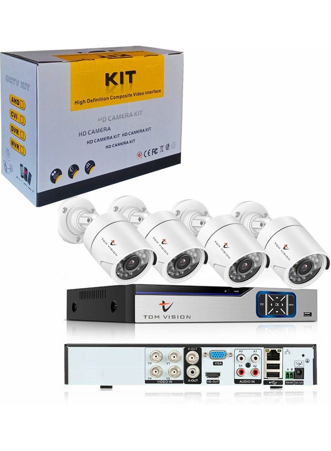 تومفيجن مجموعة نظام تسجيل كاميرا المراقبة بالدوائر التلفزيونية المغلقة بدقة كاملة الوضوح أبيض - Image 1