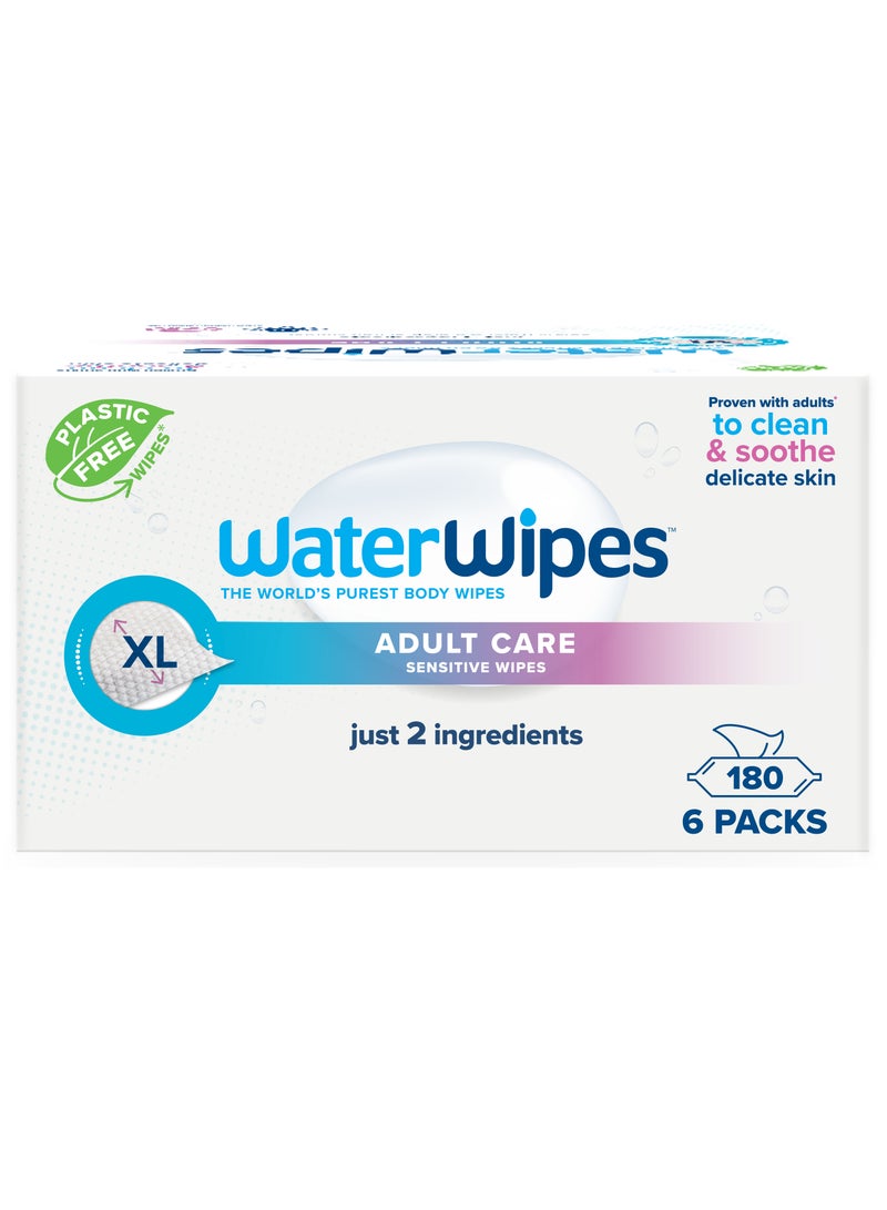 WaterWipes Adult Care Sensitive Wipes Extra Large, Water-Based Wet Wipe, Designed for All Over Cleansing - Image 1