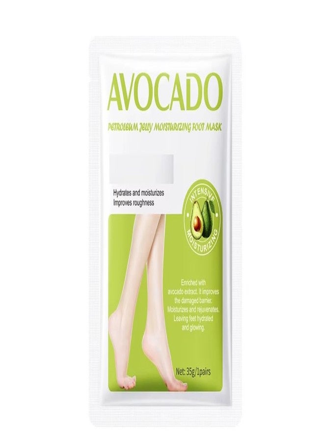 JOMTAM Avocado Petroleum Jelly Moisturizing Foot Mask, Intensive Moisturizing, Hydrates and Improves Roughness, 35g/1 Pair - Image 1