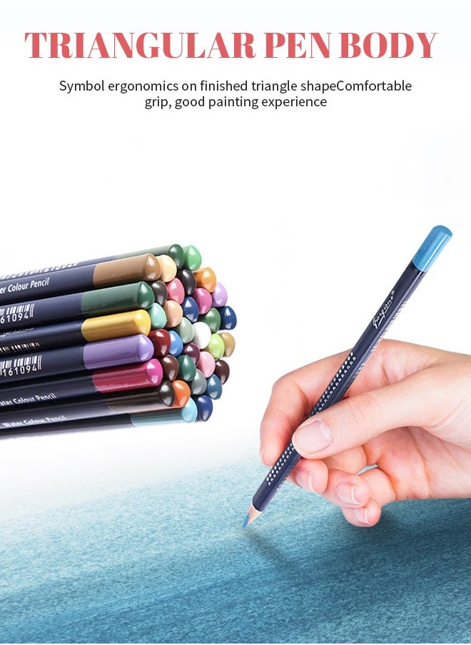 Beauenty - 72-Color Coloured Pencils, Shatterproof Watercolor Pencils, Triangular Comfortable Grip, Relieve Fatigue of Long-Term Use - Image 1