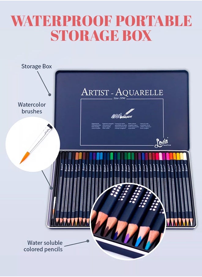 Beauenty - 72-Color Coloured Pencils, Shatterproof Watercolor Pencils, Triangular Comfortable Grip, Relieve Fatigue of Long-Term Use - Image 1
