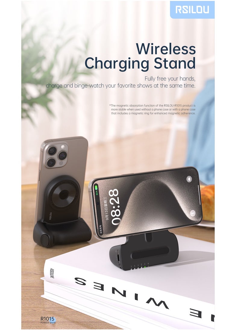 rsilou - YP01  5000 mAh Capacity Magnetic Wireless Fast Charging with Camera Bluetooth Shooting Handle, Type-C Fast Charging, Dual Device Charging Modes, EasySnap Power Bank - Image 1