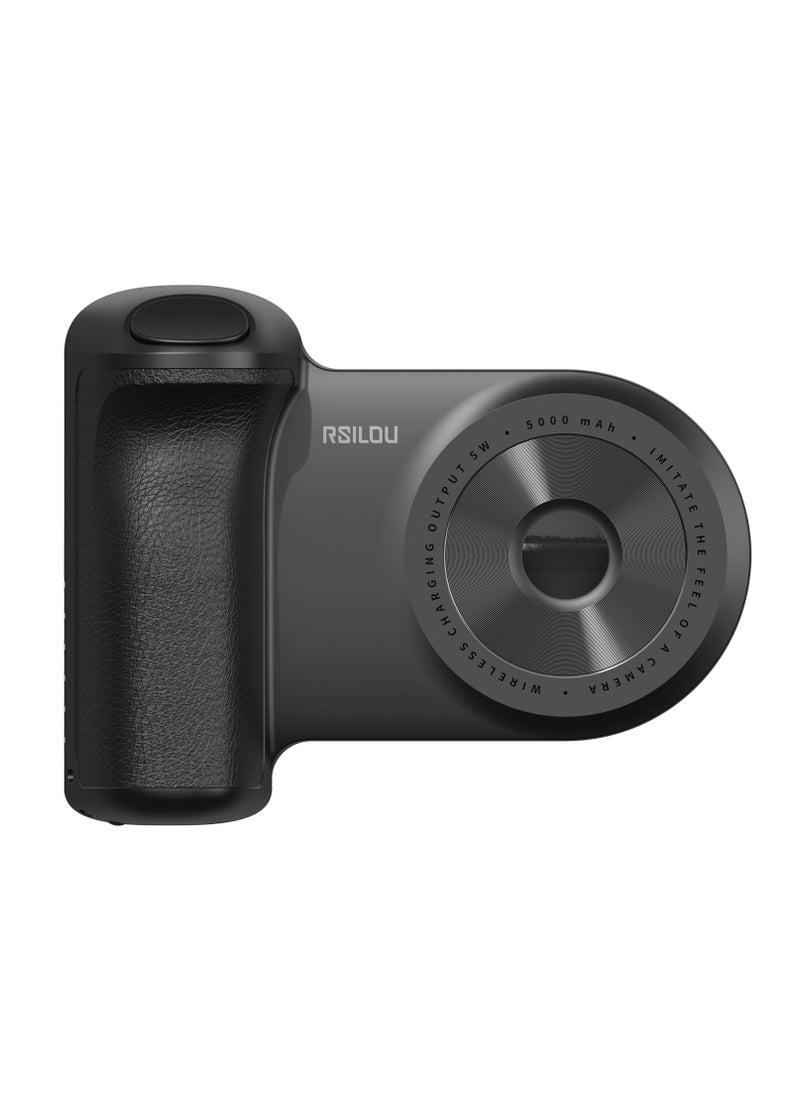 rsilou - YP01  5000 mAh Capacity Magnetic Wireless Fast Charging with Camera Bluetooth Shooting Handle, Type-C Fast Charging, Dual Device Charging Modes, EasySnap Power Bank - Image 1