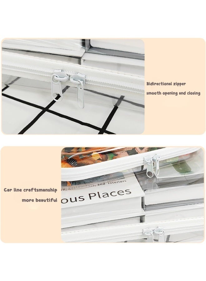 ChicAbode 2PC Small Clear Hard Shell Plastic Zipper Case, Double Zippers Hard Clear Zipper, Used for Storing Snacks Makeup Tools and Toiletries - Image 4