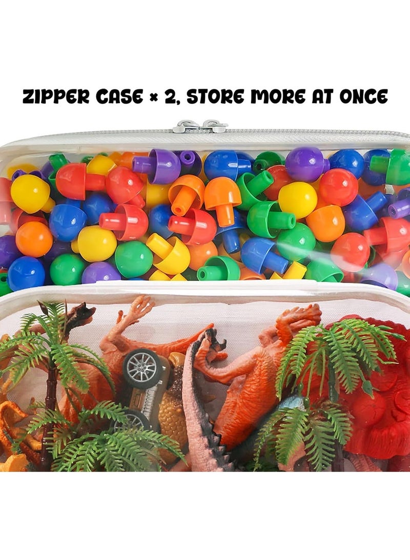 ChicAbode 2PC Small Clear Hard Shell Plastic Zipper Case, Double Zippers Hard Clear Zipper, Used for Storing Snacks Makeup Tools and Toiletries - Image 5
