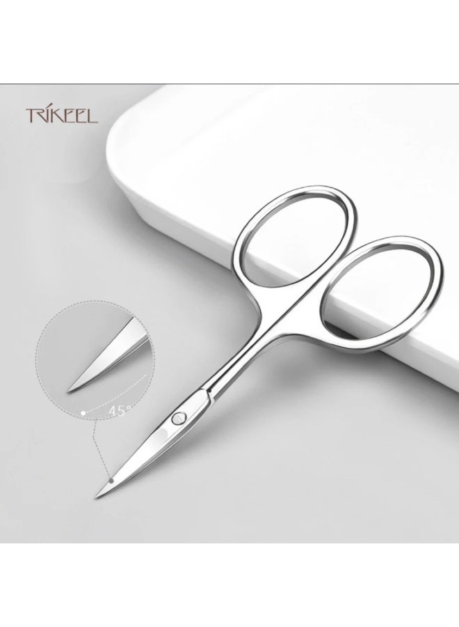 Stainless Steel Scissors with Sharp Curved Blades for Eyebrows, Facial Hair, False Eyelashes. - Image 1