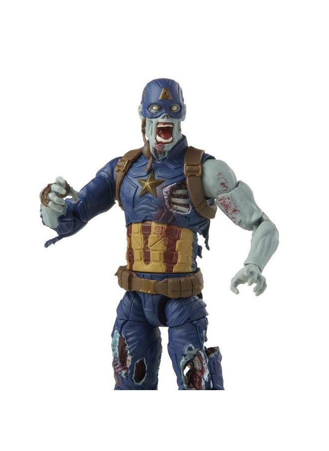 AVENGERS Marvel Legends Series 6Inch Scale Action Figure Toy Zombie Captain America Premium Design 1 Figure And 1 Accessory  - Image 3