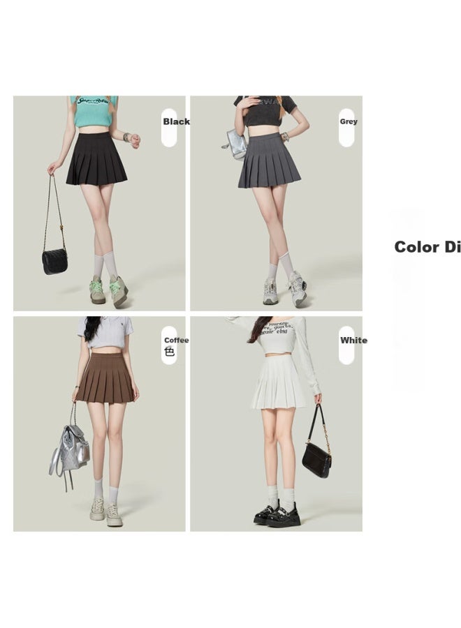 Liberal Casual Style Grey High Waist A-line Pleated Skirt Women Summer New Formal Dress Slimming Medium-length Suit Skirt - Image 5