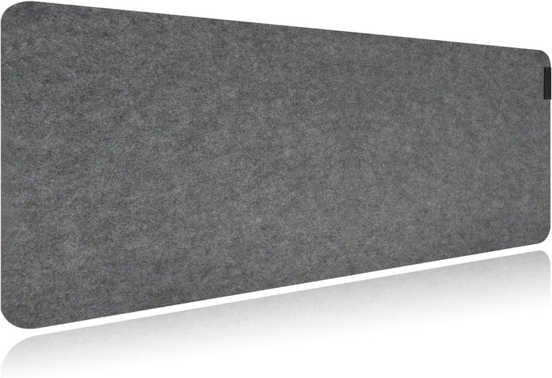 excovip Extended Large Felt Desk Pad Xxl Computer Mat For Desk (90X45Cm) Non Slip Desk Mat For Keyboard And Mouse Desk Writing Mat For Office Home Gray - Image 1