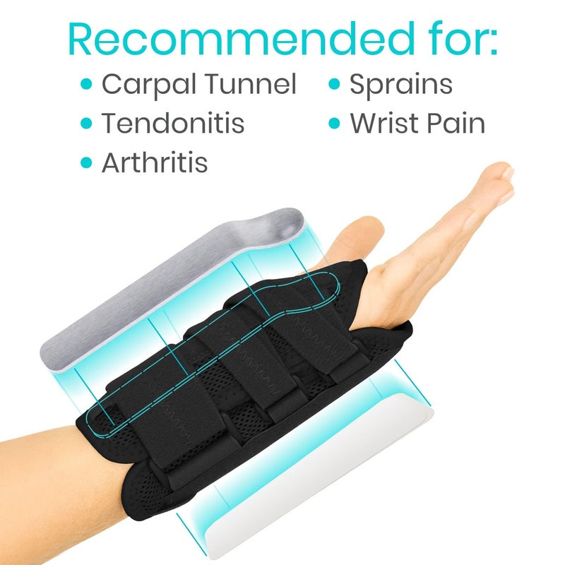 Vive Carpal Tunnel Wrist Brace with Splint for Left or Right Hand  Adjustable Night Wrist Support Splint Immobilizer for Men  Women  Cockup Brace for Arthritis Tendonitis Sprain Injuries  Pain - Image 5