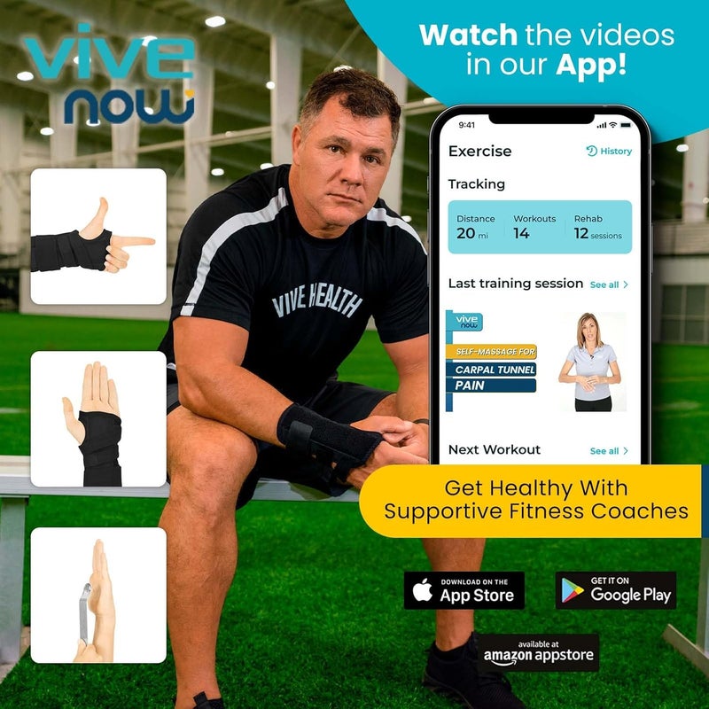 Vive Carpal Tunnel Wrist Brace with Splint for Left or Right Hand  Adjustable Night Wrist Support Splint Immobilizer for Men  Women  Cockup Brace for Arthritis Tendonitis Sprain Injuries  Pain - Image 3