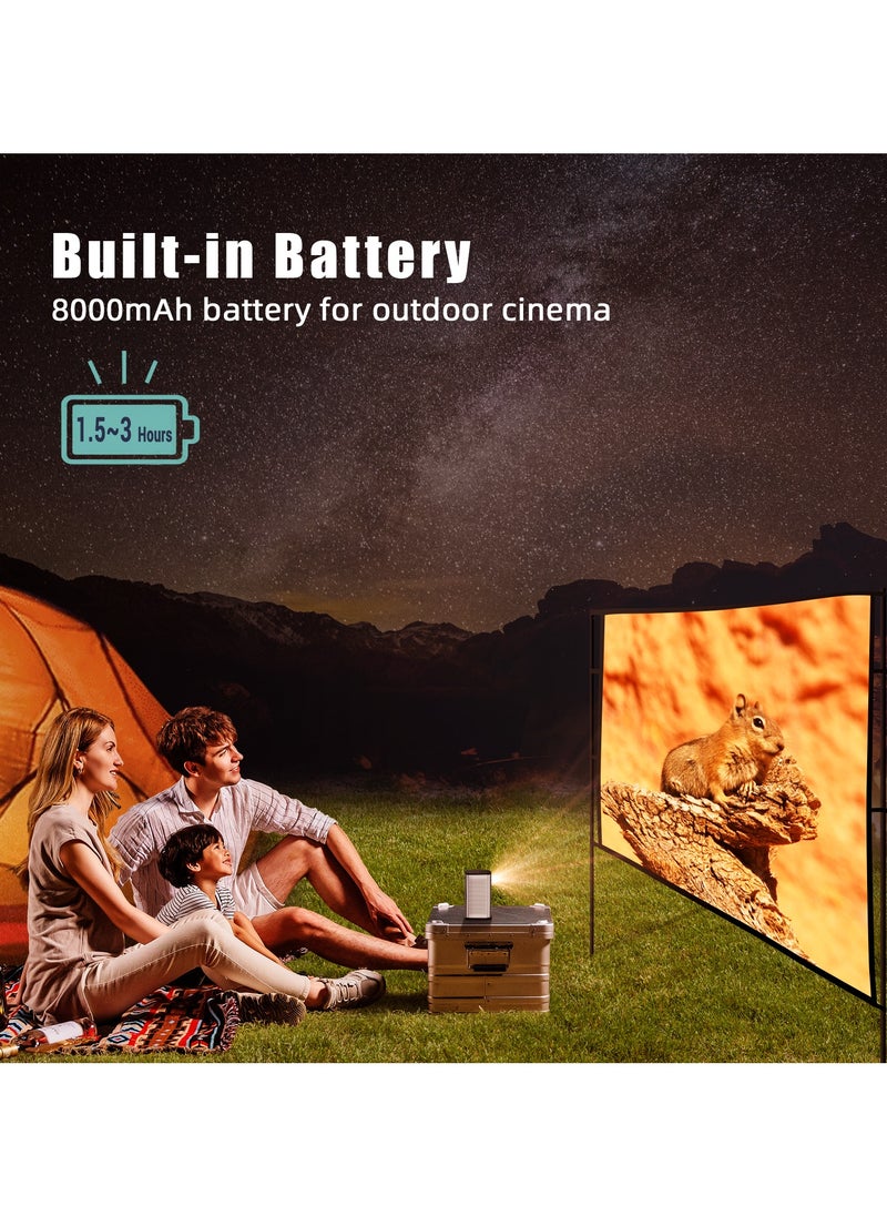 BYINTEK P70 Smart Wi-Fi Projector, 8000mAh Battery, Auto-focus, Android 9.0, Support 3D, Wi-Fi Display, Wired Sync Display, Without Bag and Tripod