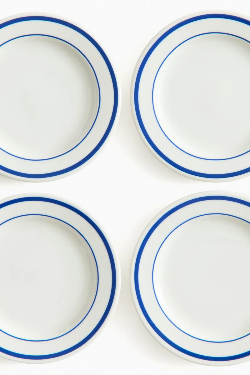 اتش اند ام أطباق جانبية من البورسلين - عبوة من 4 قطع