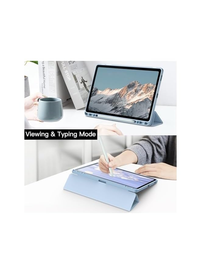 Jetech Case for Samsung Galaxy Tab S9 FE 10.9-Inch with S Pen Holder, Clear Transparent Hard PC Back, Protective Tri-Fold Stand Tablet Cover, Auto Wake/Sleep (Light Blue) - Image 5