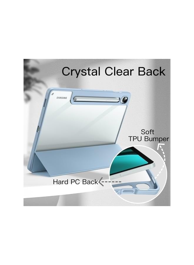 Jetech Case for Samsung Galaxy Tab S9 FE 10.9-Inch with S Pen Holder, Clear Transparent Hard PC Back, Protective Tri-Fold Stand Tablet Cover, Auto Wake/Sleep (Light Blue) - Image 2