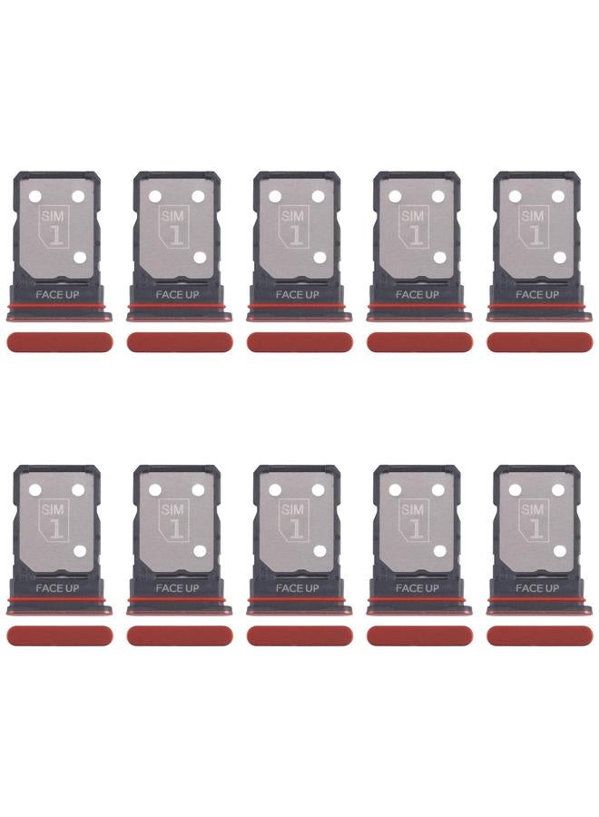 erorex For Motorola Edge 50 Neo 10pcs Original SIM Card Tray + SIM Card Tray (Red) - Image 1
