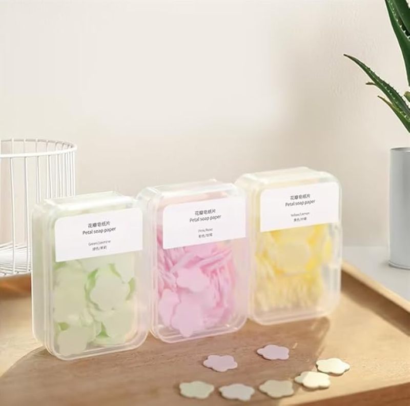 Paper Soap Sheets 3-Color Portable Dissolvable Hand Wash - Travel Soap Sheets for Camping Outdoor Hygiene - Image 3