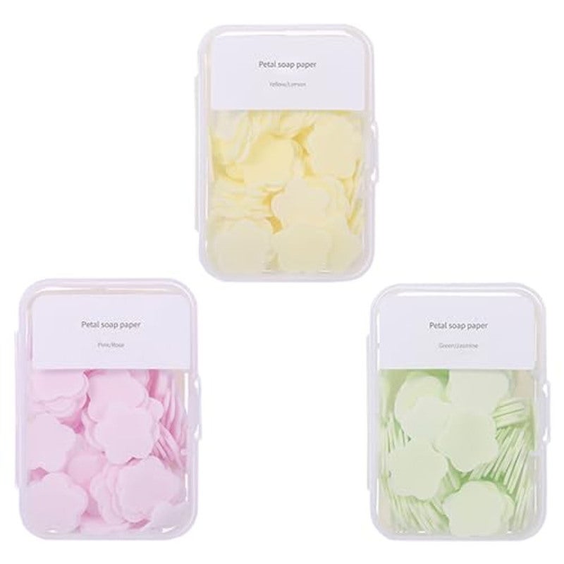 Paper Soap Sheets 3-Color Portable Dissolvable Hand Wash - Travel Soap Sheets for Camping Outdoor Hygiene - Image 1