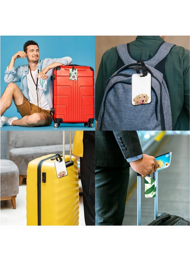 Generic Sublimation Luggage Tags Set of 4, Blank PU Leather Name Tags for Suitcases, Heat Transfer ID Card Holders for Travel, DIY Sports Bag Tags, Rectangle Design  - Image 3