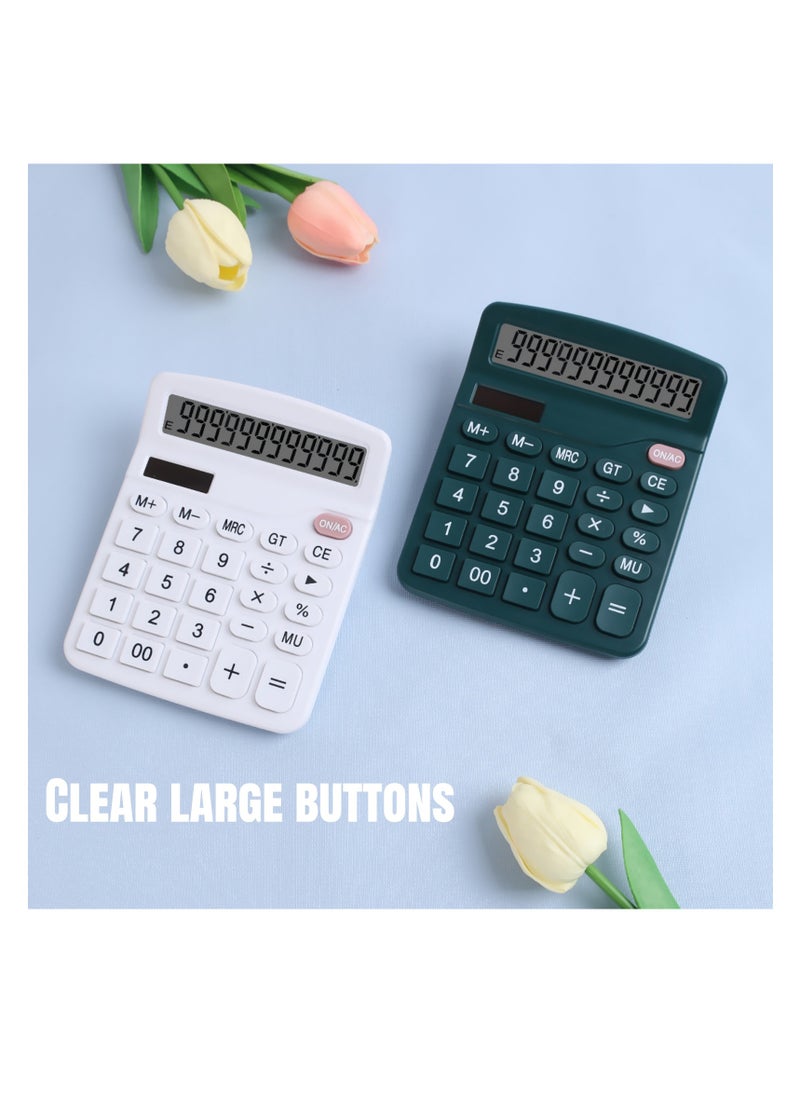 NOVOLAN NOVOLAN 12 Digit Calculator Basic Desktop Calculator Solar Practical Calculator Student Calculator Large Lcd Scientific Calculator Non-Slip Oblique View Key Sensitive Office School (White)  - Image 4