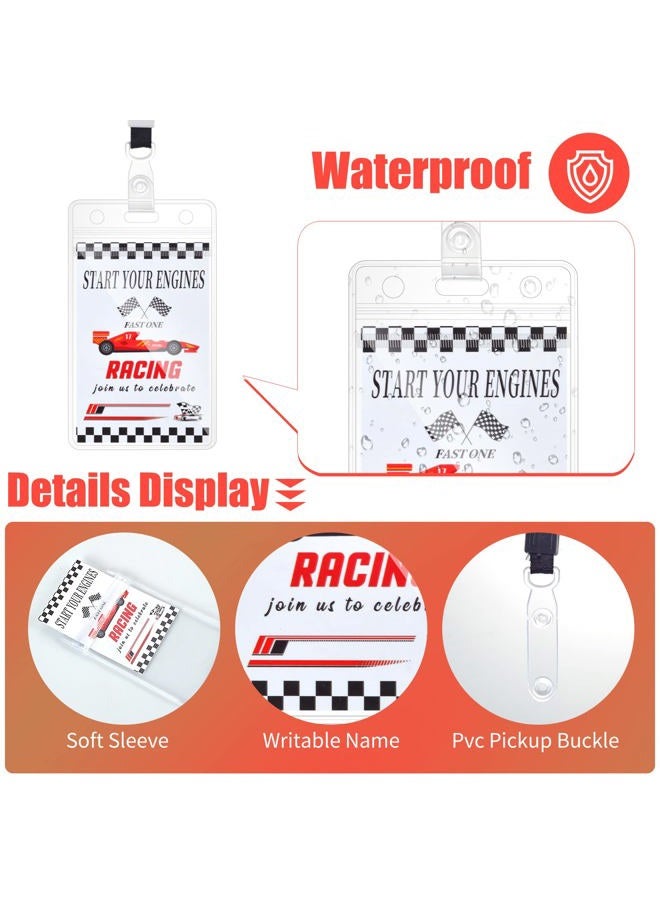 DLUGOPIS 10 Pcs Race Party Tickets with Lanyards Invitations Race Car Birthday Party Supplies Racing Theme Favors Gamer Vip Pass Accessories for Race - Image 3