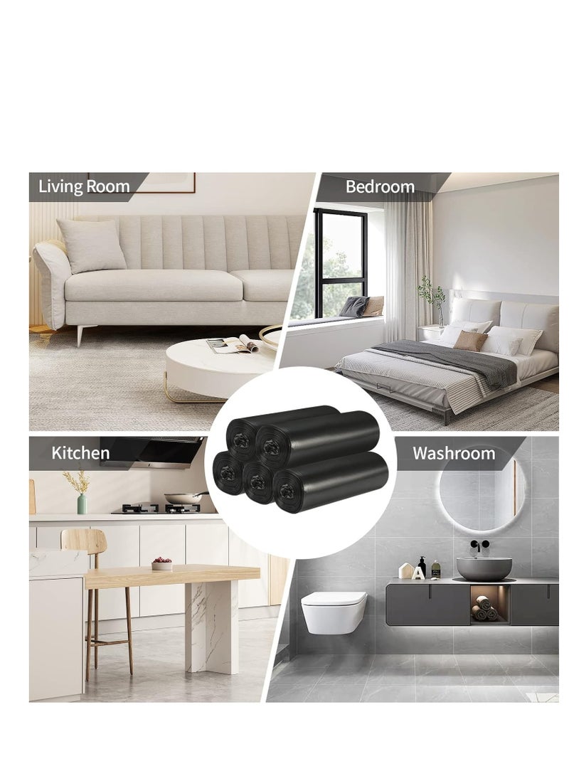 Terabyte 5 لفات أكياس قمامة صغيرة، 4 جالون من مادة رقيقة قوية أكياس قمامة مطبخ قابلة للتخلص، أكياس قمامة بلاستيكية متينة لمكتب المنزل غرفة النوم حديقة سلة النفايات، 100 قطعة (أسود) - Image 4