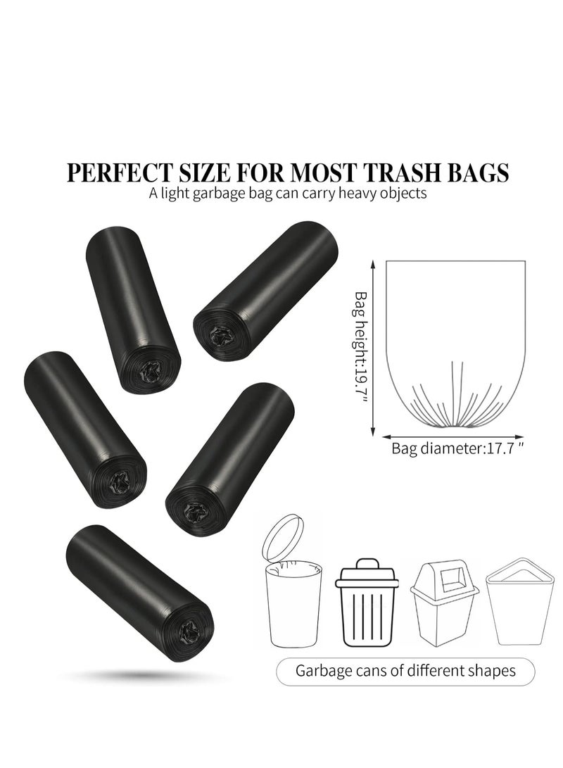 Terabyte 5 لفات أكياس قمامة صغيرة، 4 جالون من مادة رقيقة قوية أكياس قمامة مطبخ قابلة للتخلص، أكياس قمامة بلاستيكية متينة لمكتب المنزل غرفة النوم حديقة سلة النفايات، 100 قطعة (أسود) - Image 2