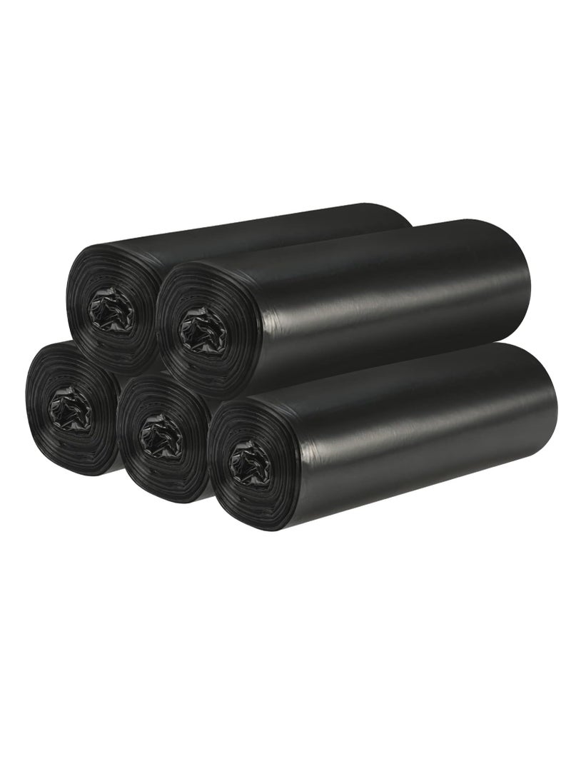 Terabyte 5 لفات أكياس قمامة صغيرة، 4 جالون من مادة رقيقة قوية أكياس قمامة مطبخ قابلة للتخلص، أكياس قمامة بلاستيكية متينة لمكتب المنزل غرفة النوم حديقة سلة النفايات، 100 قطعة (أسود) - Image 1