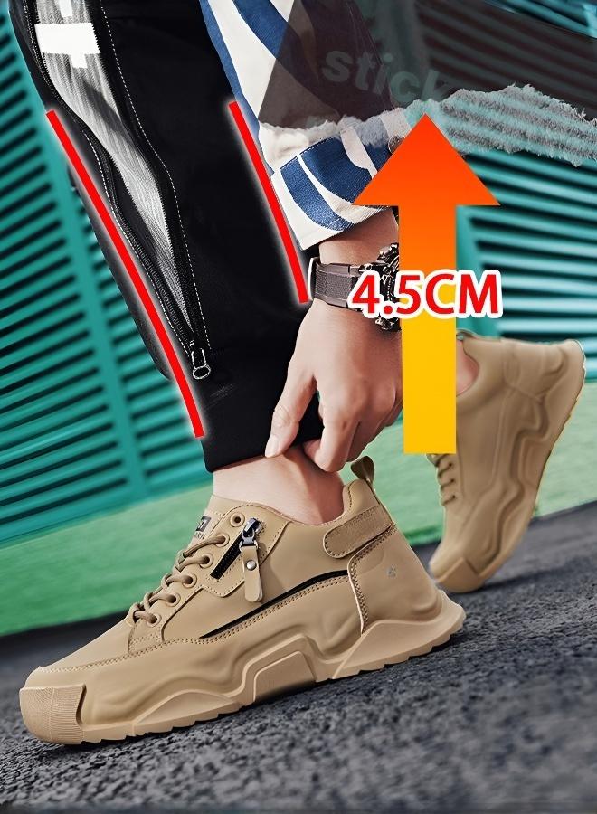 حذاء رياضي كاجوال بنعل سميك وسحاب جانبي - أسود - Image 3