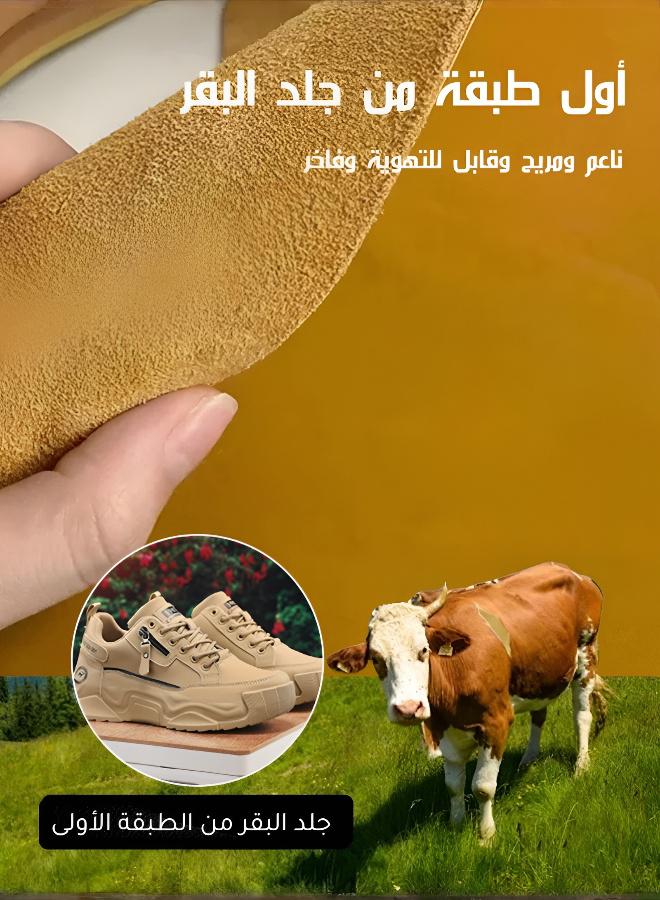 حذاء رياضي كاجوال بنعل سميك وسحاب جانبي - أسود - Image 4