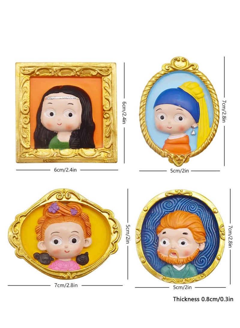 Excefore Cute Fridge Magnet 3D Painting Decorative Magnets for Fridge Glass Magnets for Refrigerator Locker Accessories Whiteboard Magnets for Office House Office Kitchen Dishwasher Locker Personal Use 4PCS - Image 2